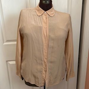 Everlane Women's Silk Round Collar in Blush/Nude